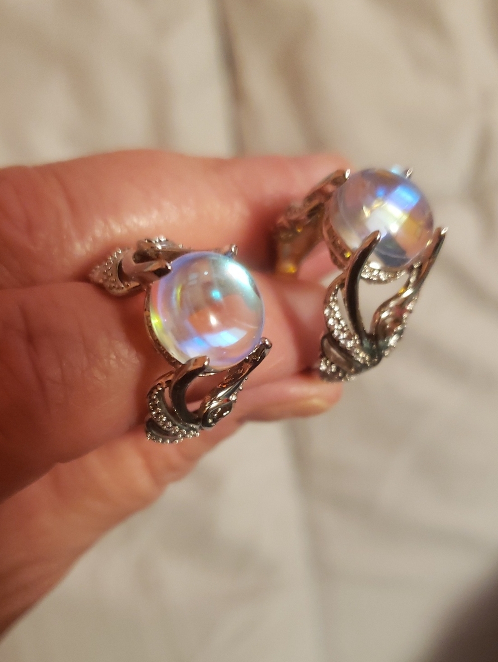 Two 925 Moonstone Rings - Picture 3 of 4